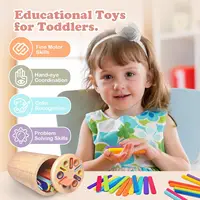 Montessori Toys for 3 Year Old, Toddler Wooden Learning Coin&Color Sorting Toys  Sensory Matching Game for Boys Girls Gifts 2