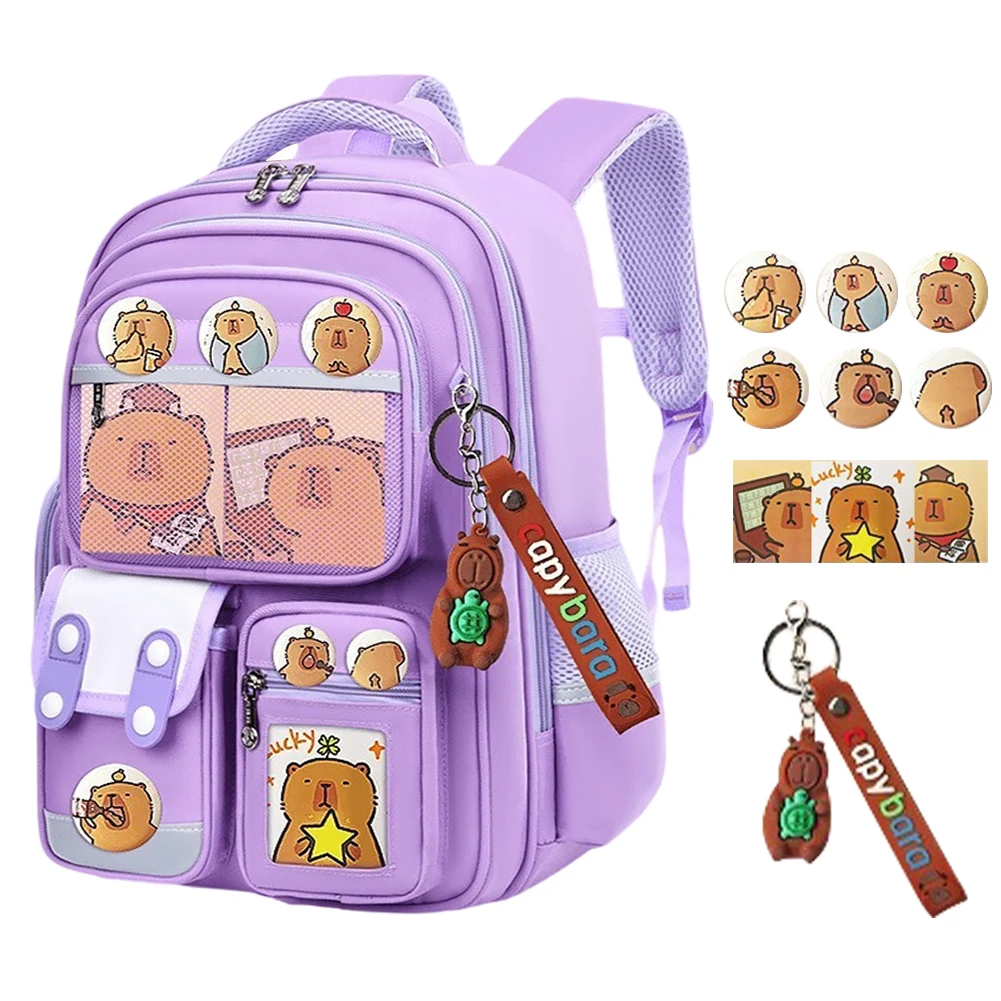 Capybara Cute Backpack Adjustable Strap Casual Bookbag Large Capacity Oxford Cloth Rucksack Travel Vacation Backpack 5