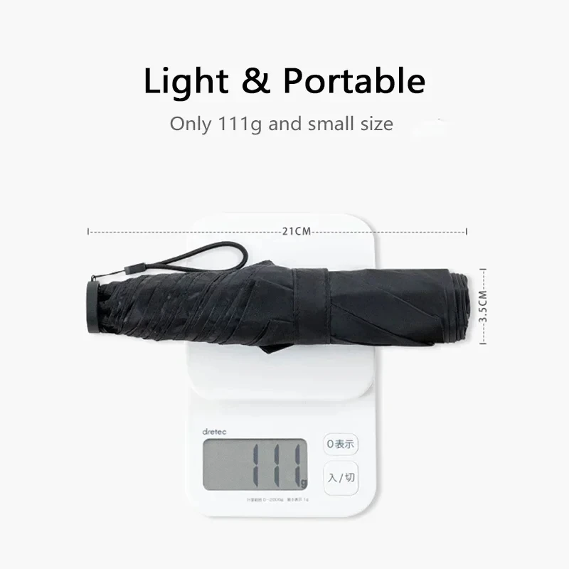 Mini Umbrella Folding Umbrella Wind Resistant Umbrella Windproof Umbrella-Paraguas Folding Windproof Carbon Fiber Portable Ultralight Anti UV Travel Umbrella
