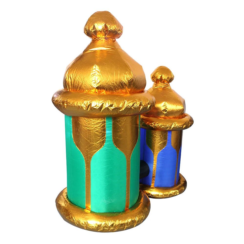Inflatable Lanterns Muslim Decoration for Home Outdoor Ramadan Holy Celebration with LED Lights for Fasting Introspection Prayer