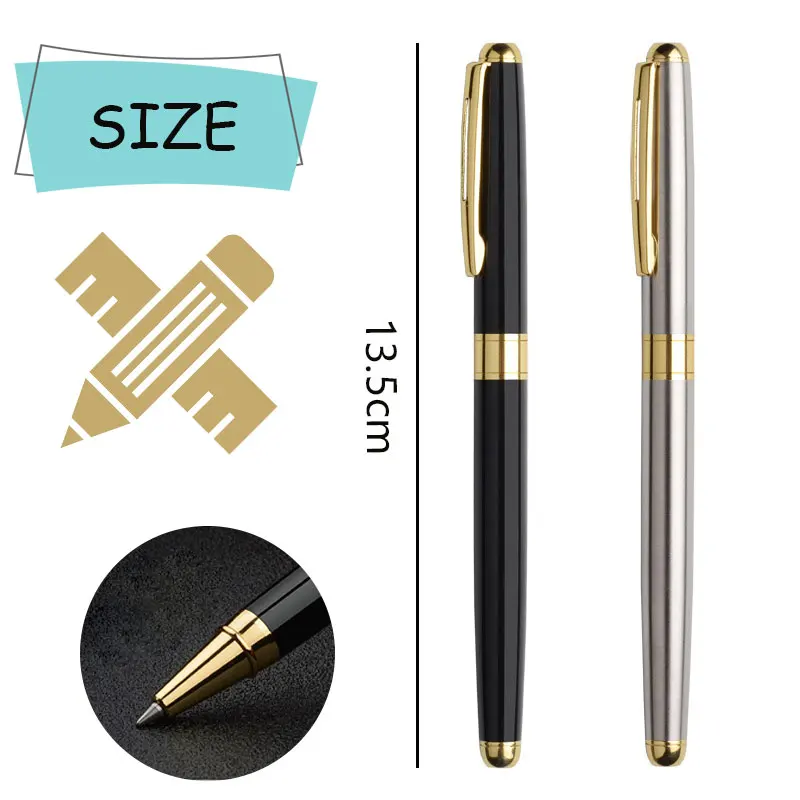 Ballpoint Pen Stainless Steel Material Replaceable Refill Office School Supplies Stationery