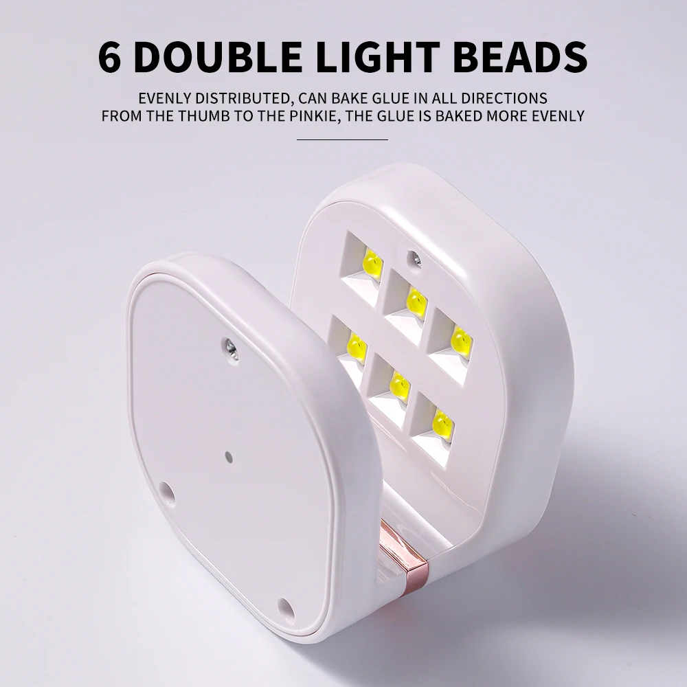 미니 네일아트 램프 6LED UV 램프 편리한 싱글 핑거 젤 폴리쉬 네일 드라이어 Q자형 네일 드라이어 매니큐어 홈 살롱 도구