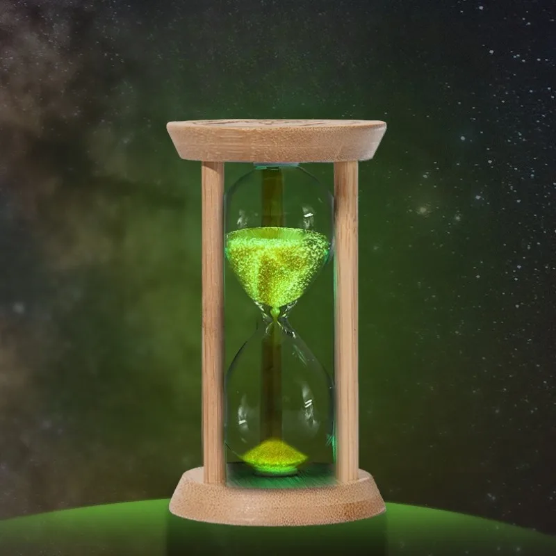 Sand Timer Creative Bamboo Fluorescent Hourglass 1-30 Minute Office Home Bedroom Decoration