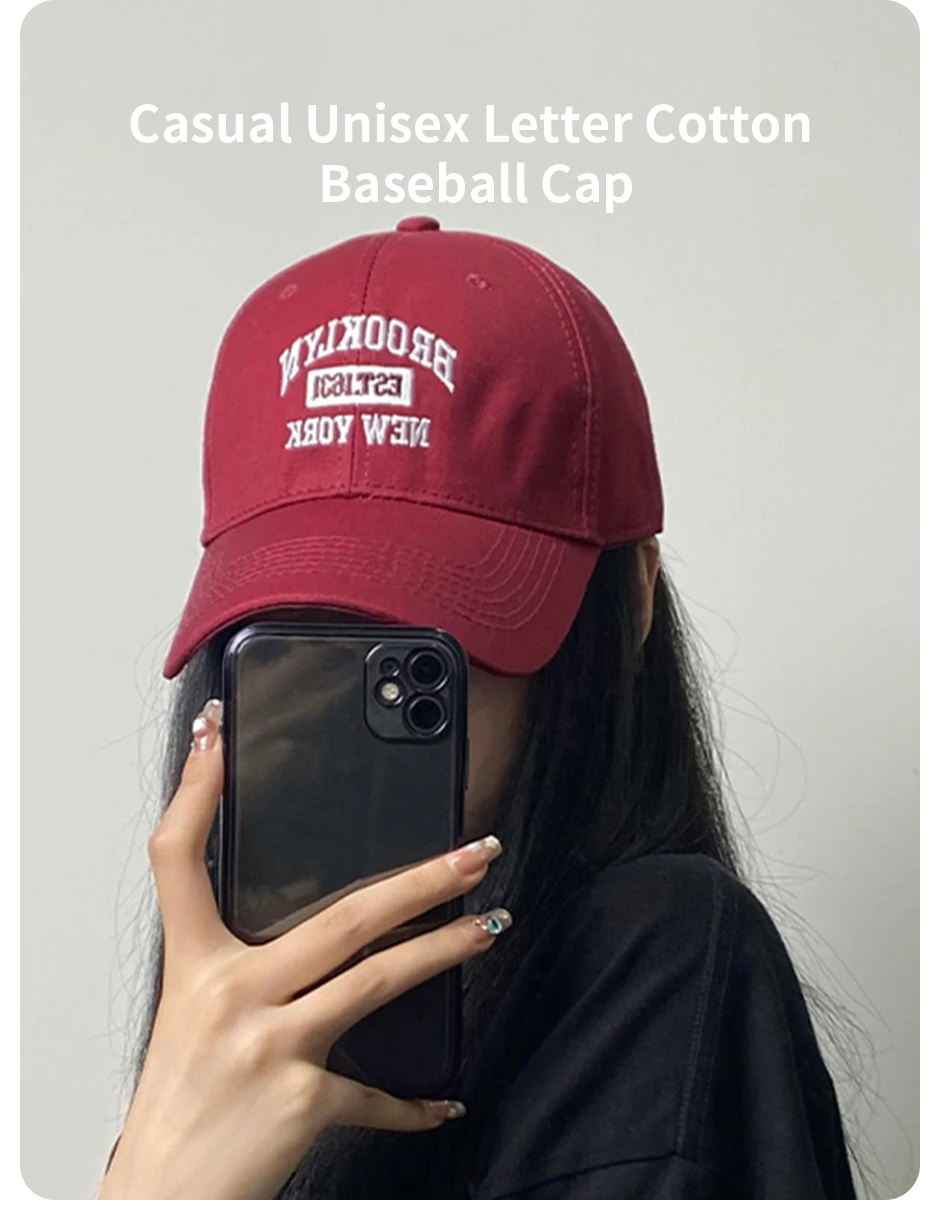 Brief bestickte Baseball kappe für Frauen Frühling Sommer Outdoor Sonnencreme Unisex Snapback Hut Sport lässig Männer Hip Hop Hut – Detail 1