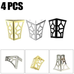 4pcs Furniture Legs Hollow Out Metal 1.2mm Cabinet Sideboard Table Bed Footstool Legs Retrofit Stands Feet Replacements