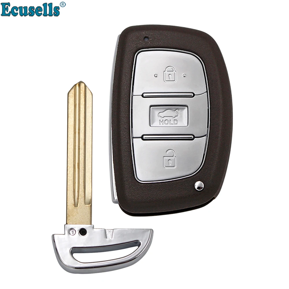 Ecusells 3 Pulsanti Smart Remote Key Shell Case Fob Per Hyundai Ix35 New Mistra Elantra Verna No Battery Holder