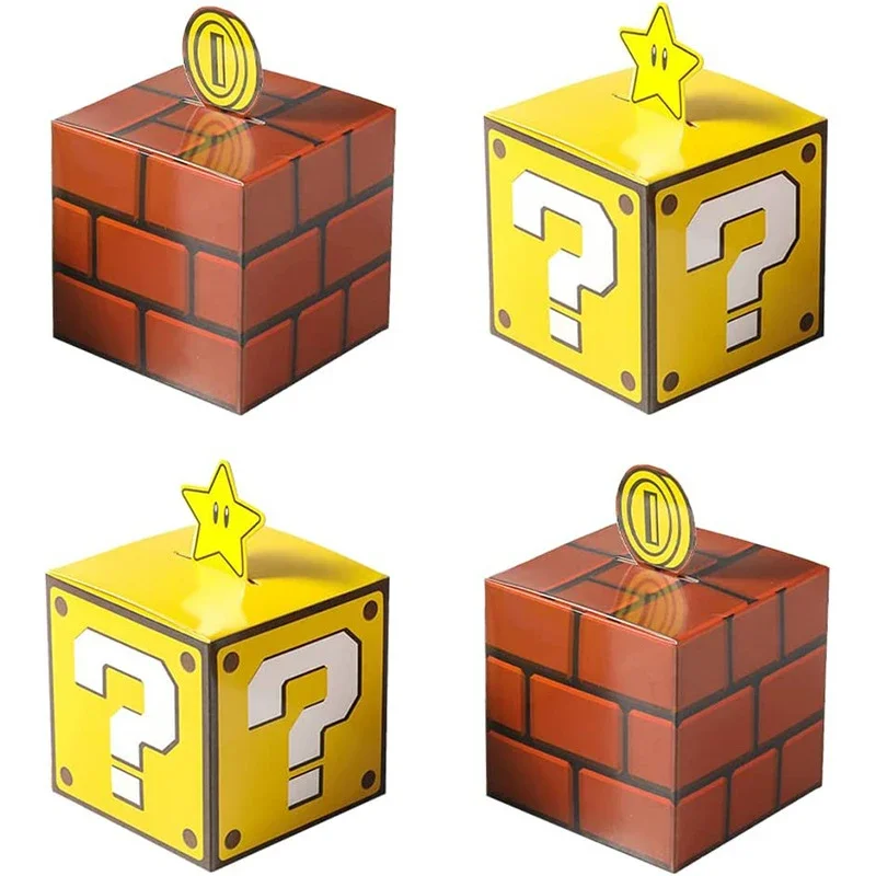 

1pcs Super Mario Game Theme Party Candy Box Paper Gifts Bags Prop Creative Brick Image Decorative Items Kids Party Supplies