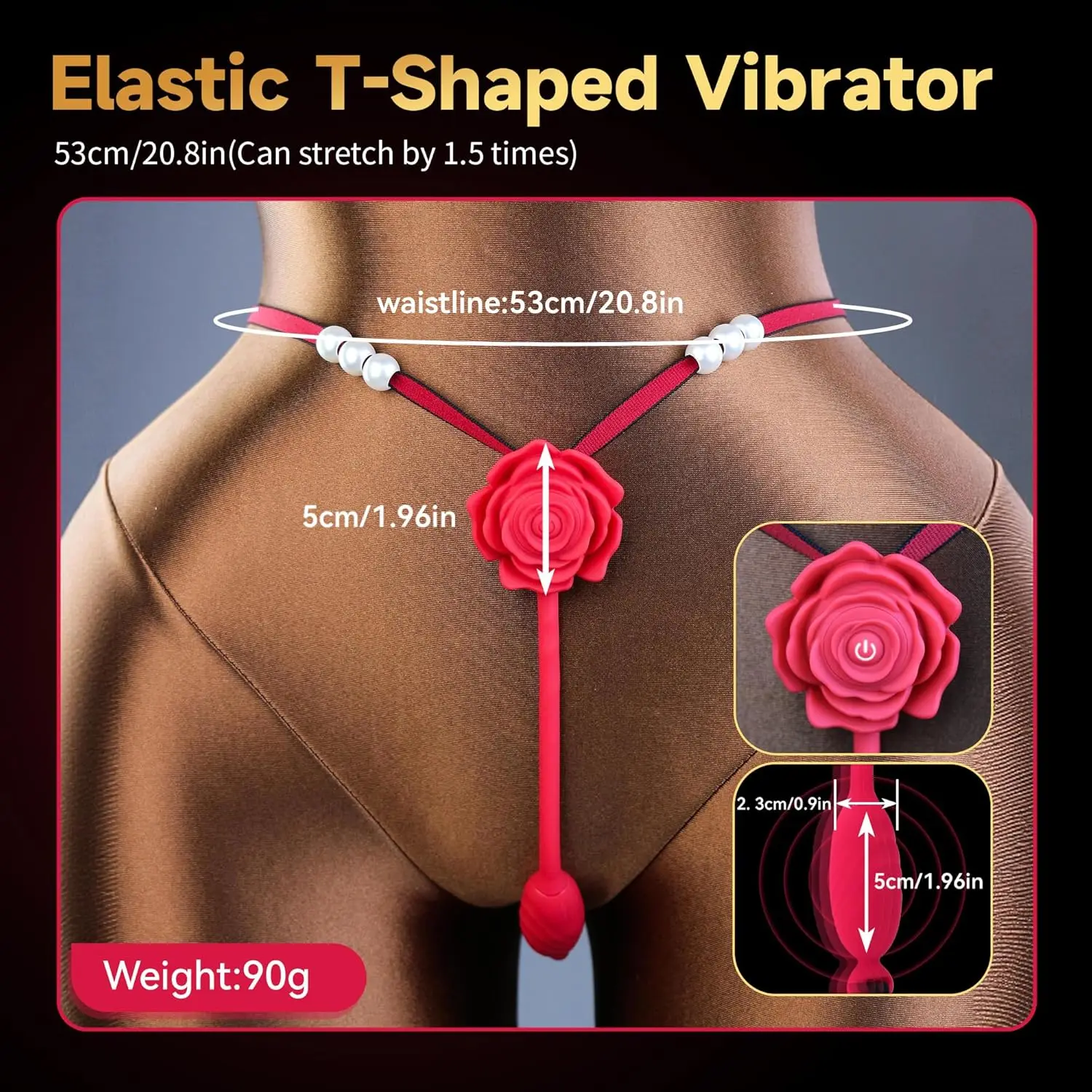 Wearable Panty Vibrator displayed with phone app control and elegant decorative accents