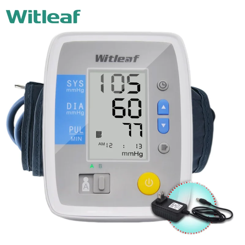 WIT-B300 Rechargeable Blood Pressure Monitor Sphygmomanometer Electronic BP  Cuff LCD Screen Upper Arm Heart Beat Monitor