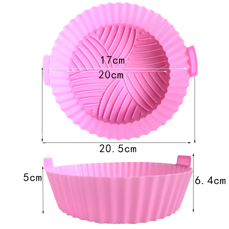 Air Fryer Mold Silicone Kitchen Baking Tools Oven Baked Chicken Pizza Fried Chicken Basket Reusable Pan Lining Accessories