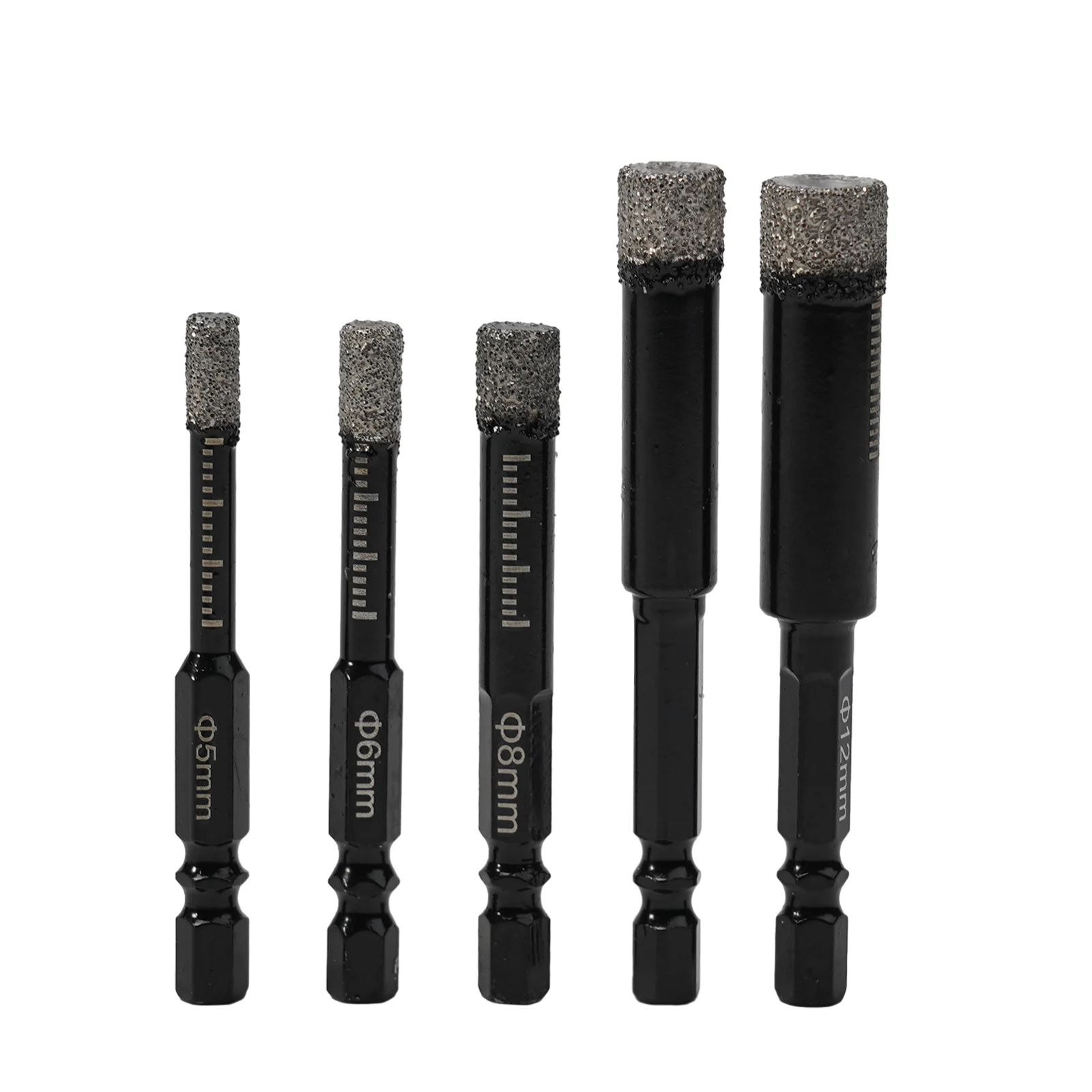 

5pcs Vaccum Brazed Diamond Dry Drill Bits Set For Granite Ceramic Marble Tile Stone Glass Hole Saw Drilling Tool 5/6/8/10/12Mm