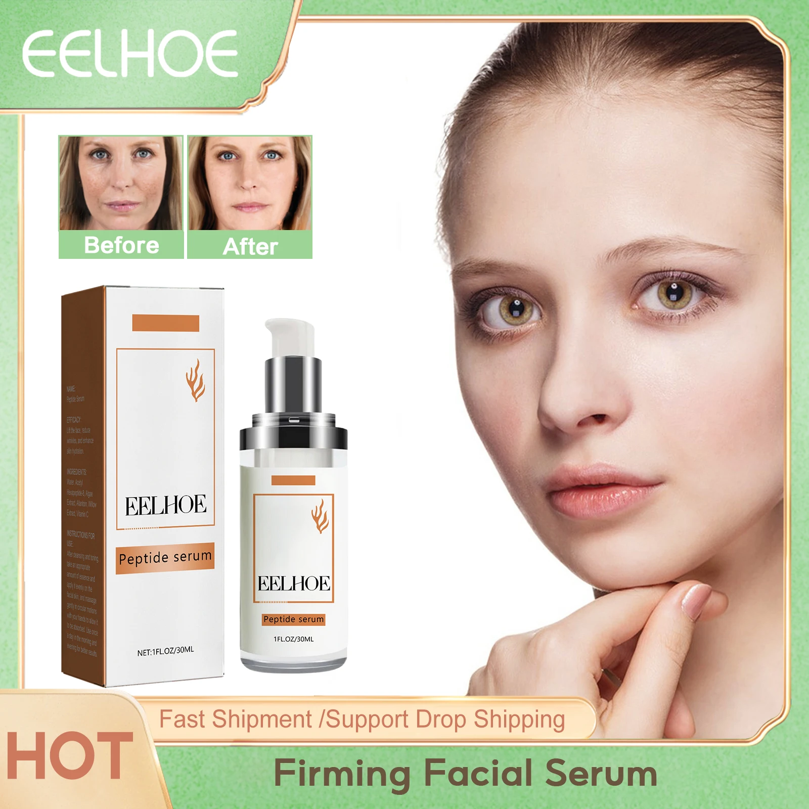 

Lifting Firming Facial Serum Anti Aging Remove Wrinkle Lighten Fine Lines Whitening Brighten Collagen Moisturizing Essence 30ml