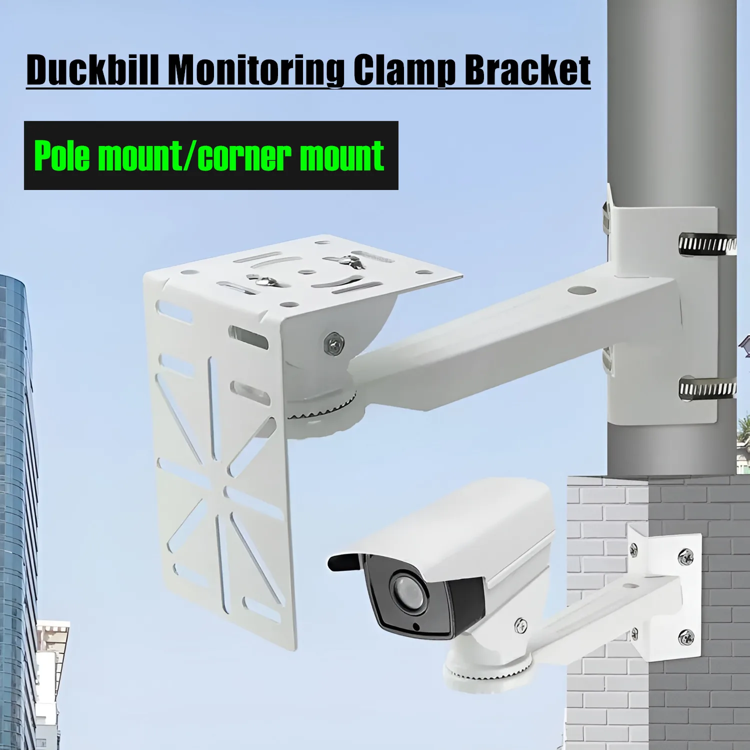 Monitoring Hoop Bracket Outdoor Exterior Wall/ Corner Mount Bracket Vertical Pole Mounts Holder Support for CCTV Security Camera