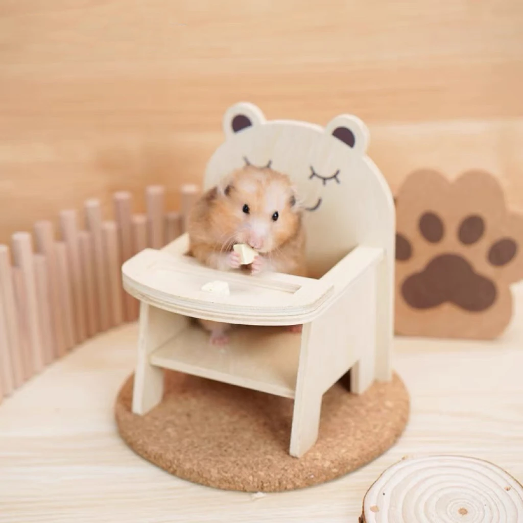 

Wooden Hamster Cage Landscape Hamster Hide Toy Dining Chair Wood Car Small Pet Wooden Bed Rat Accessories Small Animal Supplies
