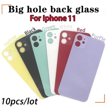 10pcs/Lot For iPhone 11 Pro Max Back Glass For iphone 11 Battery Cover Original Colour Back shell big hole rear glass