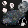 Makartt Glitter Top Coat 10ML, High Gloss Shiny Long Lasting Top Gel for Clear Nail Gel and Acrylic Nails  DIY Supplies 2