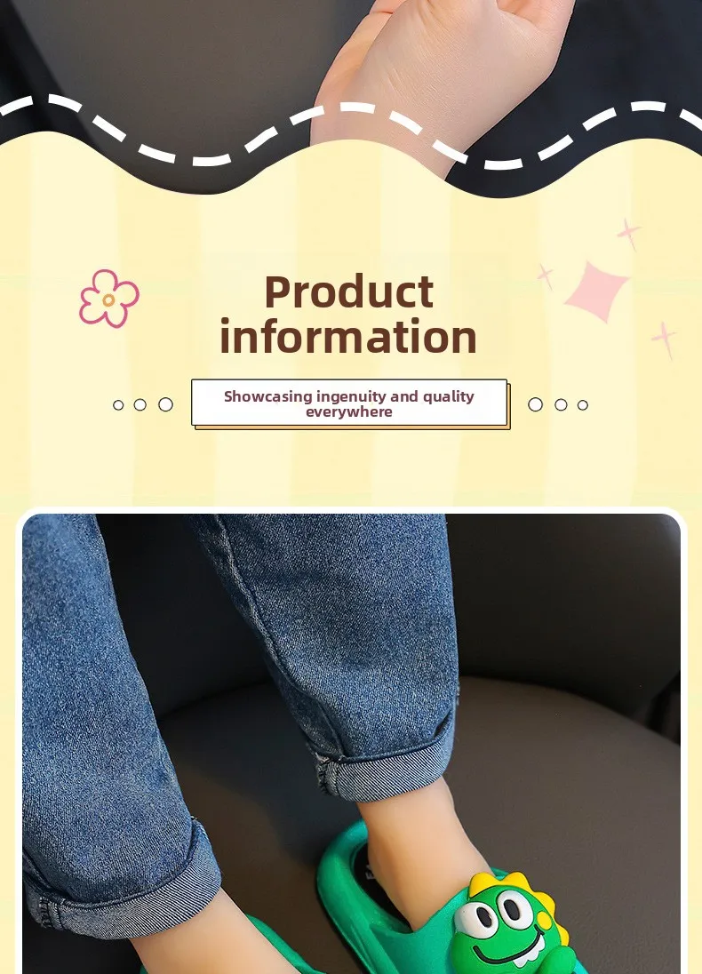 Sommer Neue Kinder-Hausschuhe mit Weicher Sohle, Outdoor-Tragbare Sandalen, Rutschfeste Bequeme PVC-Material Hausschuhe – Detail 3
