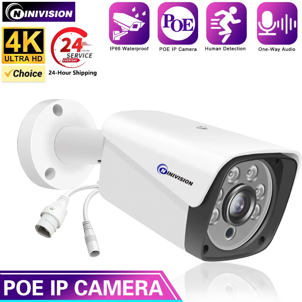 

Rj45 Poe IP Camera 8MP 4K 5MP Outdoor Waterproof Security Surveillance Night Vision CCTV Video HD Home Audio Remote Monitoring