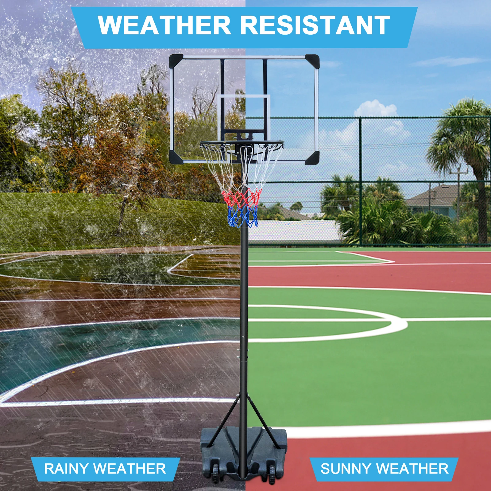 Portable Basketball Hoop Stand w/Wheels for Kid Youth Adjustable Height 5.4ft-7ft Use for Indoor Outdoor Basketball Goals Play