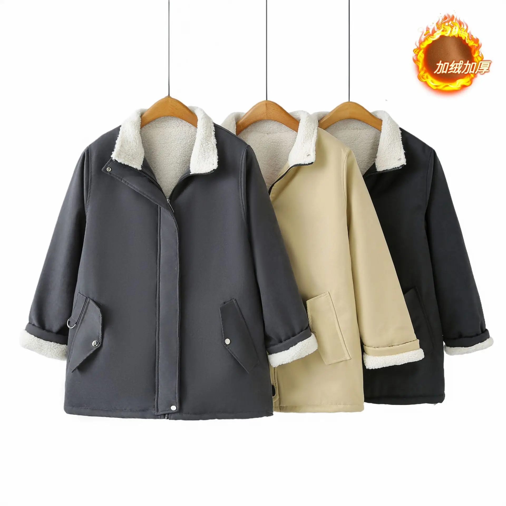 XXXXXL Fashion Plus Size Women's Parkas Winter New mid-length stand-up Collar Padded Jacket Fleece Warm Coat 2518