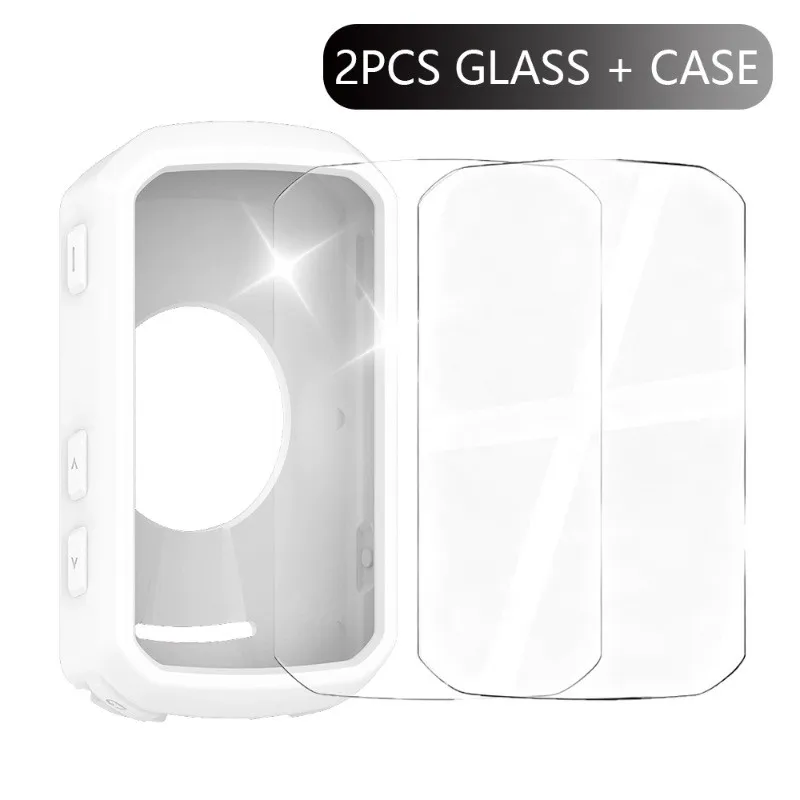 Premium Silicone Cover & Tempered Glass Screen Protector for GPS Bicycle Stopwatch