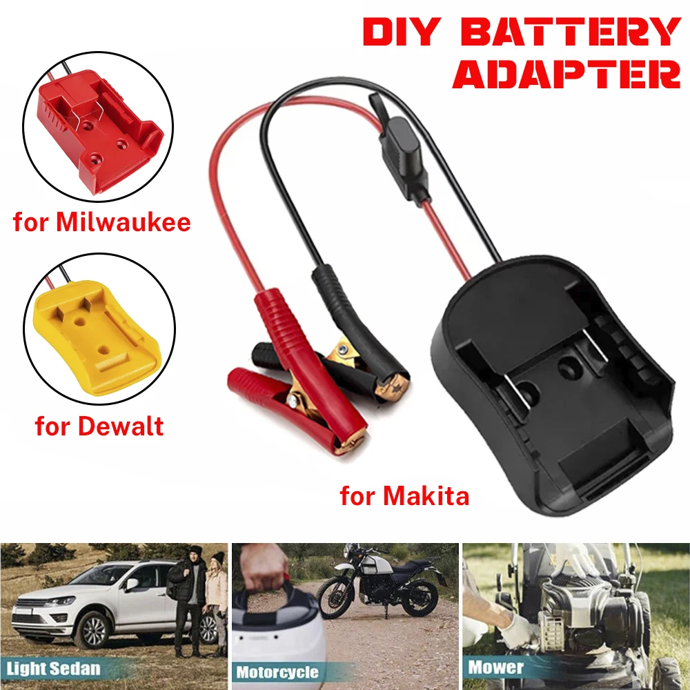 Igniter Jump Starter for Makita DeWalt Milwaukee 18V Battery Car Booster Cable with Fuse Automotive Emergency Adapter