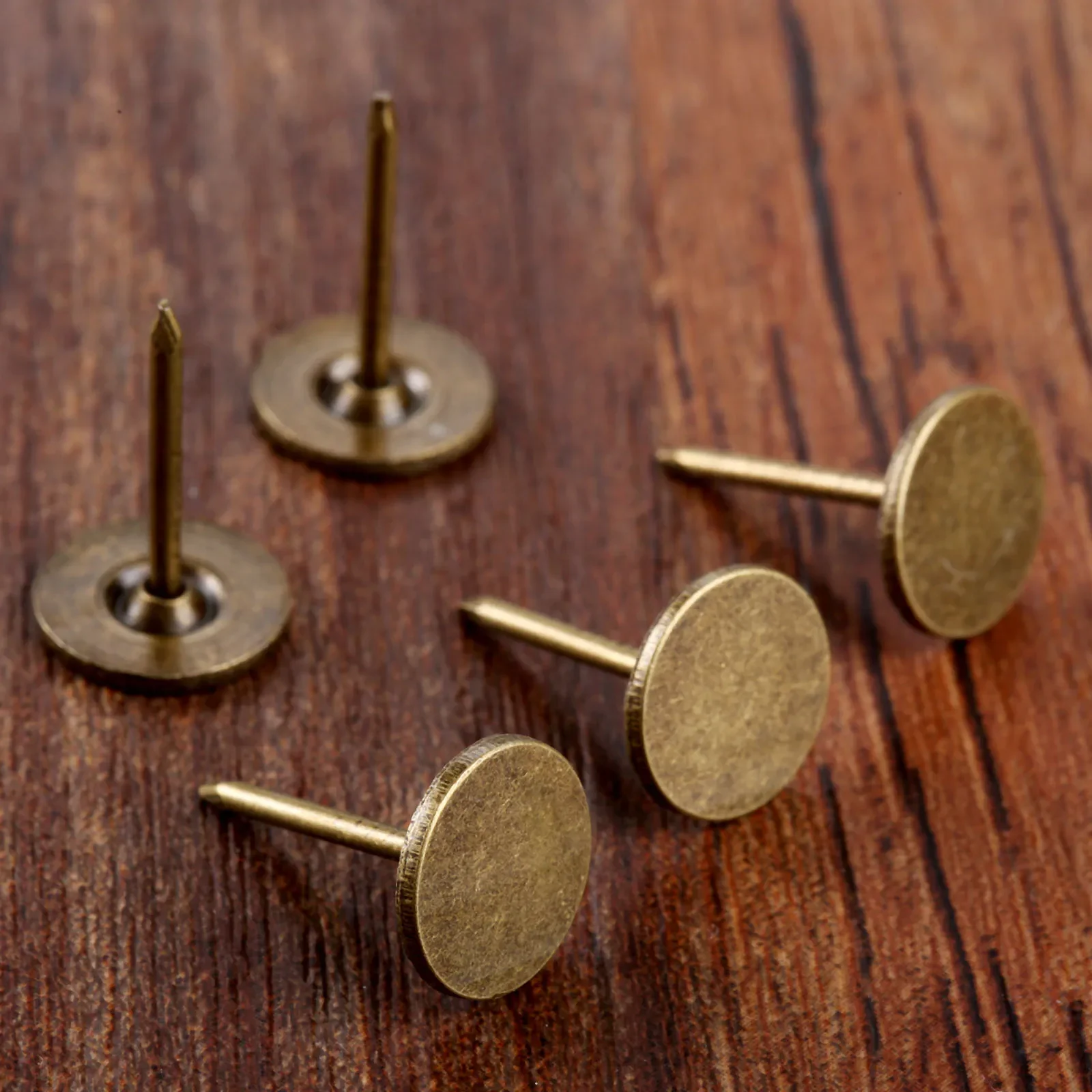 100Pcs Iron 11*17mm Antique Bronze Upholstery Nails Drum Jewelry Wood Box Furniture Sofa Wood Door Decorative Tacks Stud Pushpin upholstery nail
