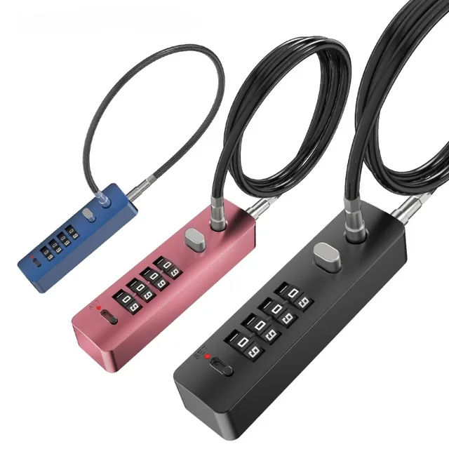 4 Digit Combination Long Rope Cable Lock Resettable Code for Bicycle Locker File Cabinet Padlock 3