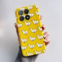 Cute Cartoon Cat & Frog Soft TPU Phone Case - Protective Bumper Cover for Xiaomi Poco X6 (Yellow-M12)
