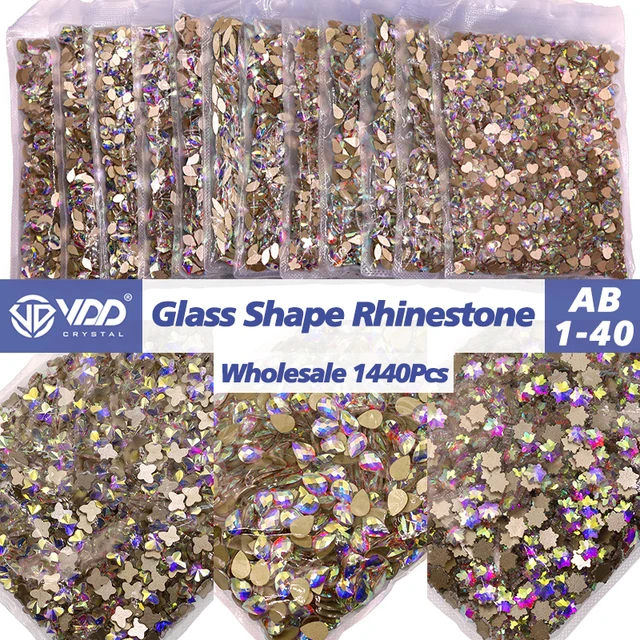 VDD Mix Size SS4-SS20 1440Pcs Glass Crystal Rhinestones Flatback High  Quality Strass Stones For Craft Nail Art DIY Decorations