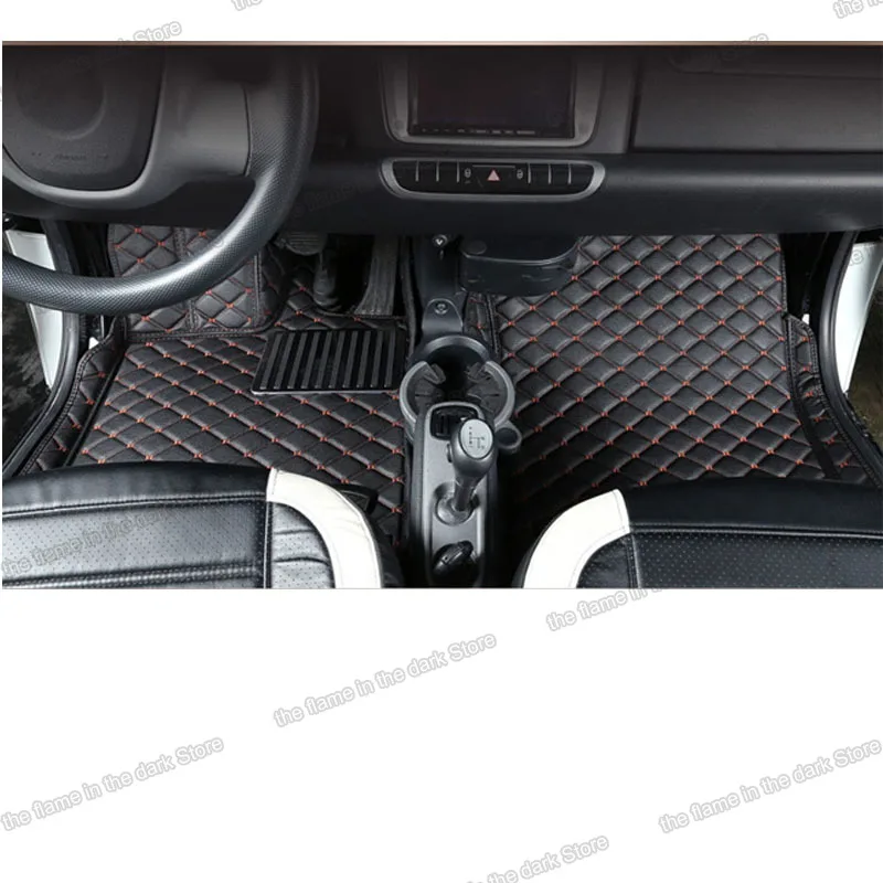 Leder Auto Innen Boden Matten für Smart Fortwo 2007 2014 2013 2012