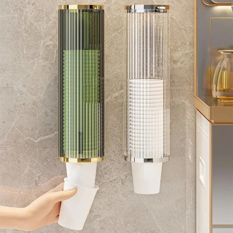 Disposable Paper Cups Dispenser Wall Mounted Dust-proof Cup Holder Container Paper Cup Storage Rack Drop Remover for cup storage holder,paper cup dispenser