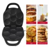1400W Electric Pancake Maker 6 Slots 3.5in Dual Sided Heating Antistick Smart Temperature Control Arepa Maker for Breakfast 3