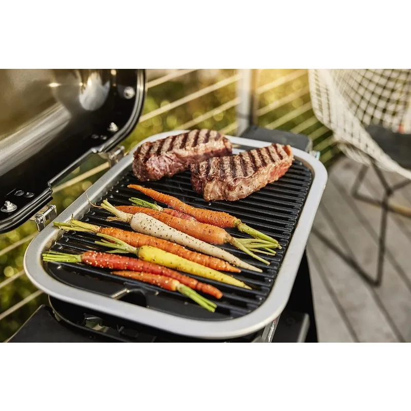 Lumin Compact Outdoor Electric Barbecue Grill,Blue-Great Small Spaces such as Patios,Balconies,and Decks,Portable and Convenient 5