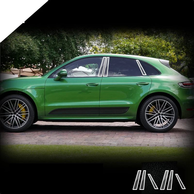 

For Porsche Macan 2018-2023 TPU Transparent Protect Film Exterior Window BC Center Pillar Trim Strip Car Sticker Car Accessories