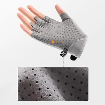 1 Pair Fishing Gloves Outdoor Fishing Waterproof Anti-slip Half Finger Gloves Cycling Running Hunting Fish Equipment Accessories 5
