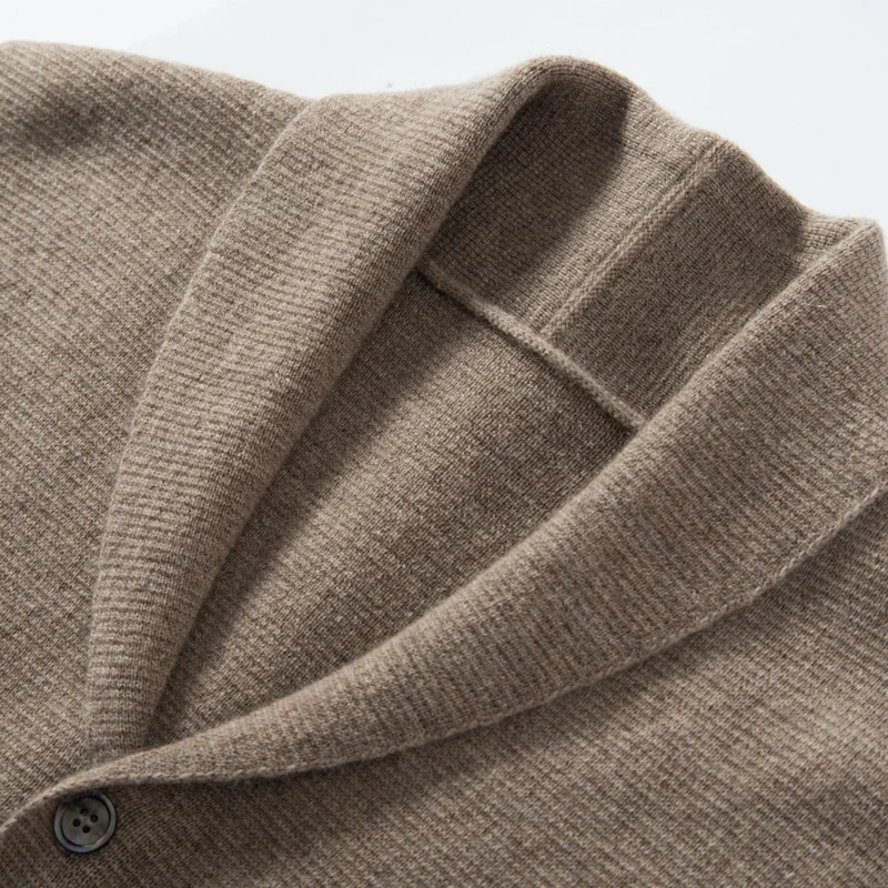 ZOCEPT High Quality Goat Cashmere Vest for Men Autumn Winter Casual Knitted Business Lapel Sweater Sleeveless Cardigan Waistcoat 6