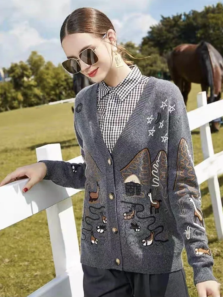 Single Breasted Button Knitted Sweater 