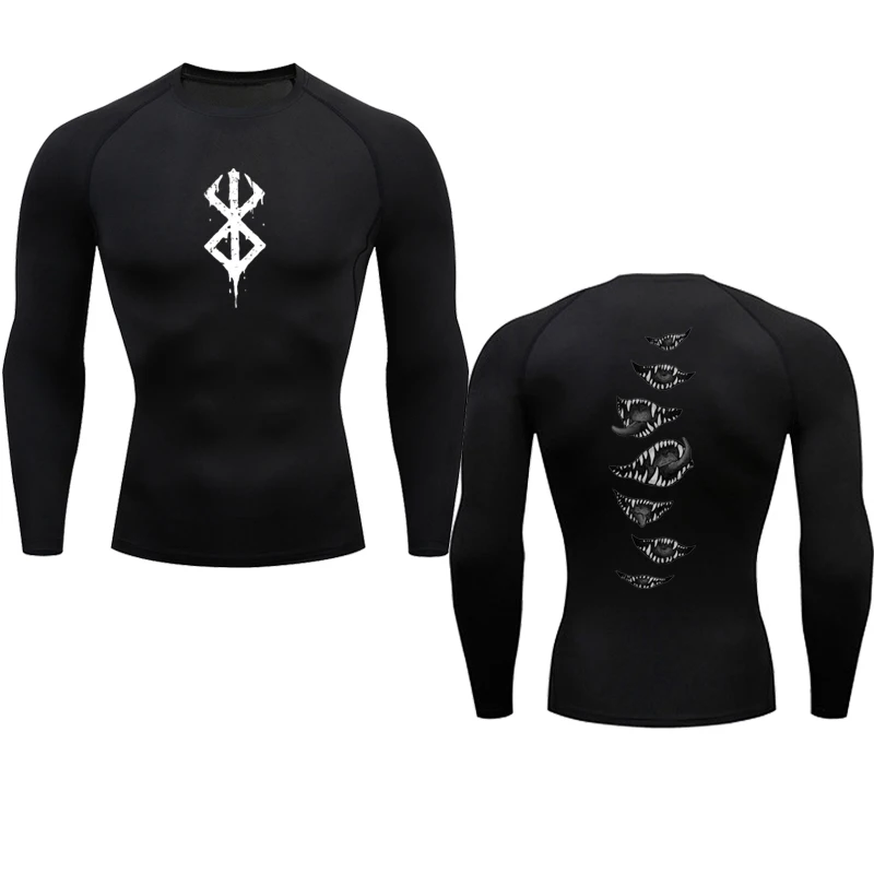 Anime Berserk Guts Men's Compression Shirt Fitness Sport Running Tight