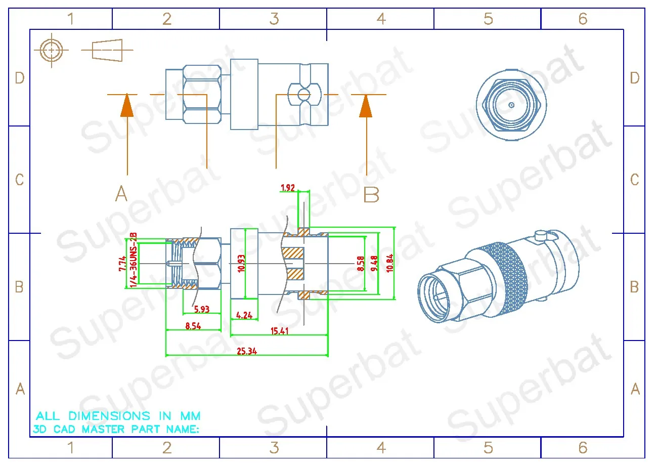 SMA to BNC RF Coaxial Adapter for Electronic Components
