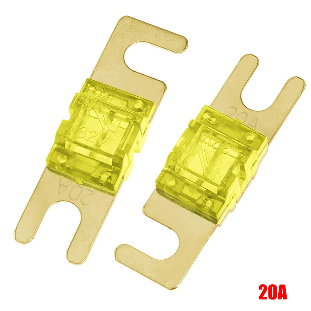 5PC Gold Plated Stud Car Fuses Mini Car Stereo Audio AFS Fuse 20A 30A 40A 50A 60A 70A 80A 100A 125A 150A 32V Auto Fuse Fuses Hot