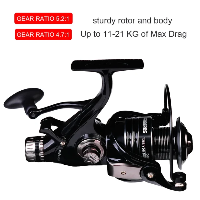 High Quality Double Brake Fishing Reel 19KG Max Drag Super Strong Carp  Fishing Feeder Spinning Reels