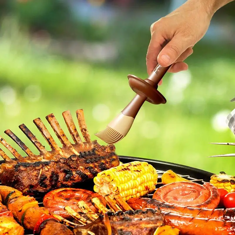 

Kitchen Oil Bottle Silicone Glass Oil Container With Brush Barbecue Spray Bottle Oil Dispenser For Kitchen Cooking BBQ Tool