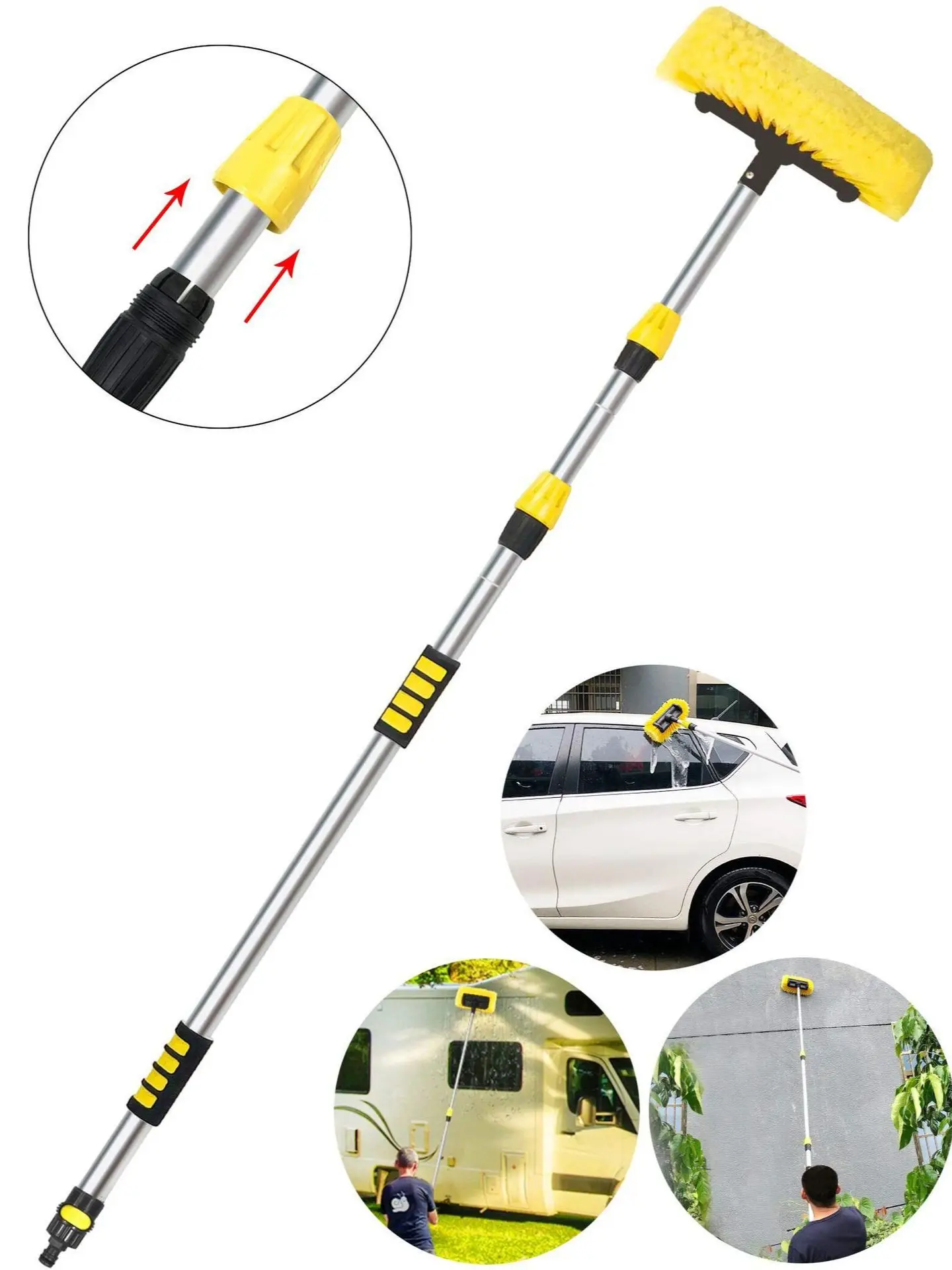 diagram showing telescopic car wash brush construction