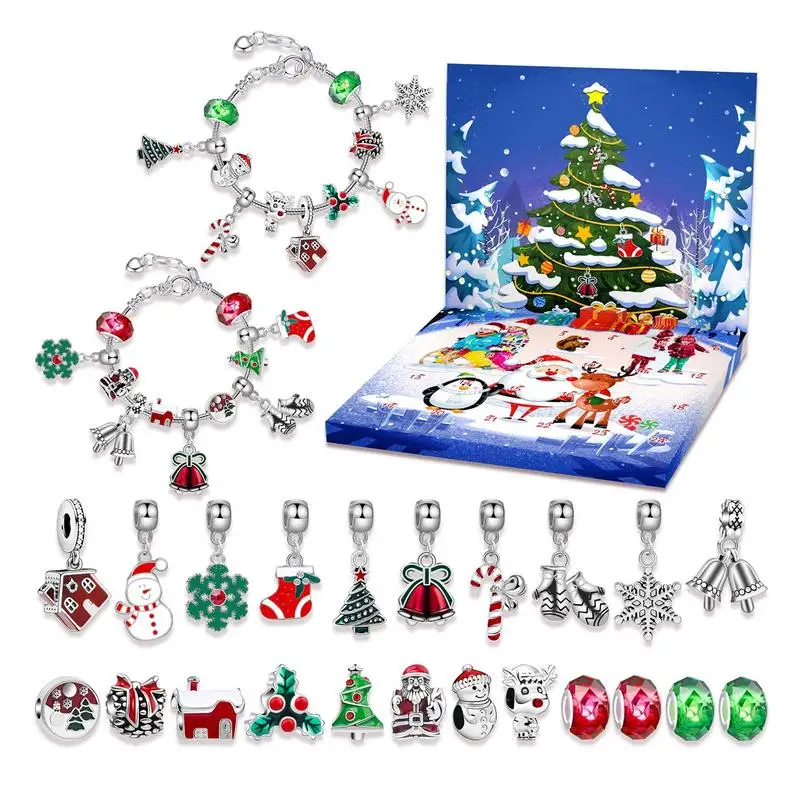 Christmas countdown calendar christmas advent calendar jewelry advent bracelet for 24 days