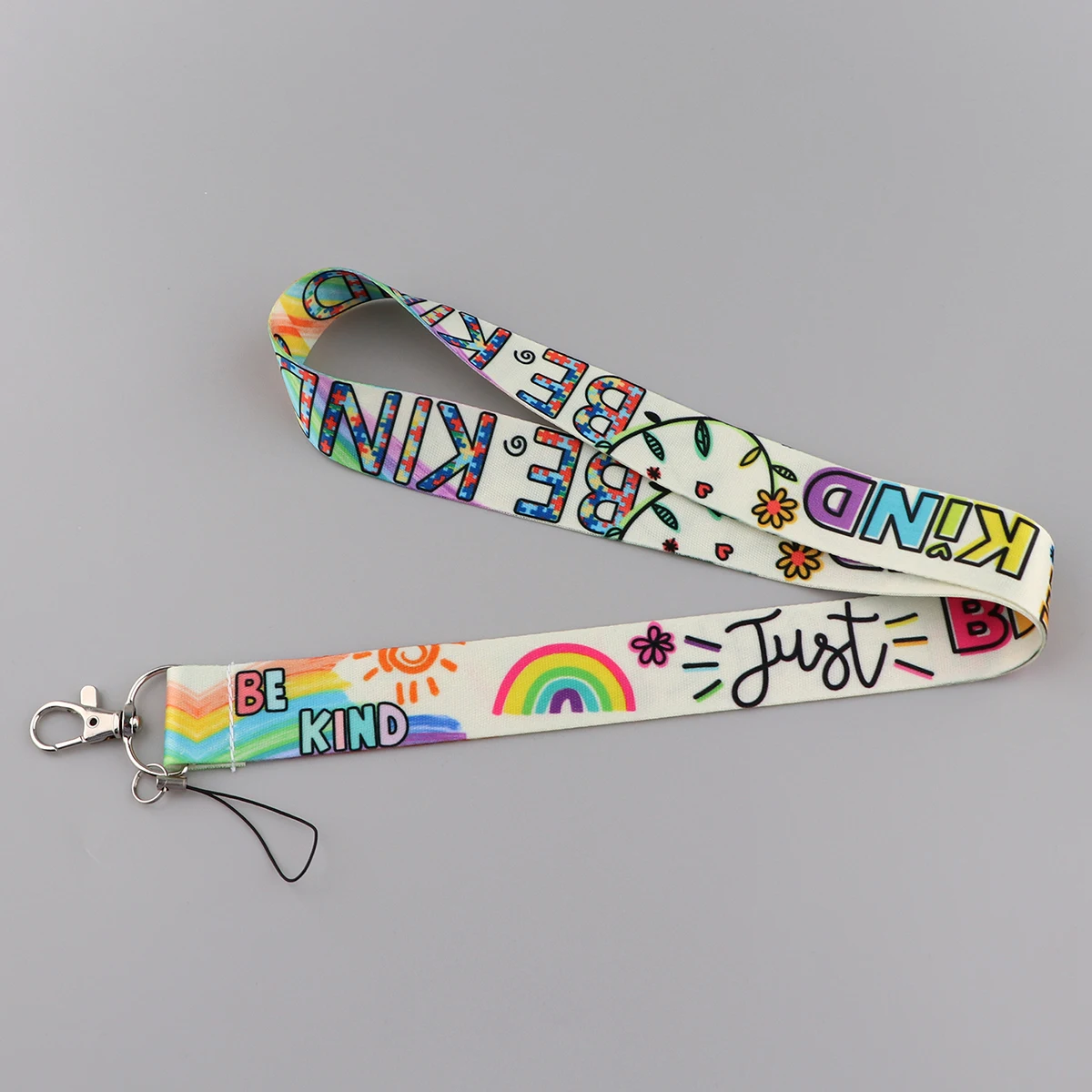 Vibrant Be Kind Quotation Lanyard – Inspirational Neck Strap & Keyring Accessory