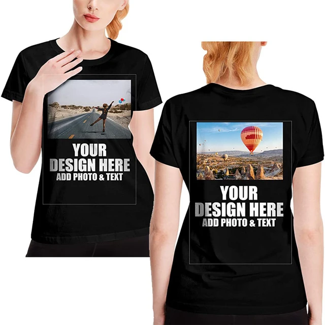 Camisetas personalizadas para mujer, añade tu propio diseño/texto/foto,  regalo personalizado, camiseta de algodón