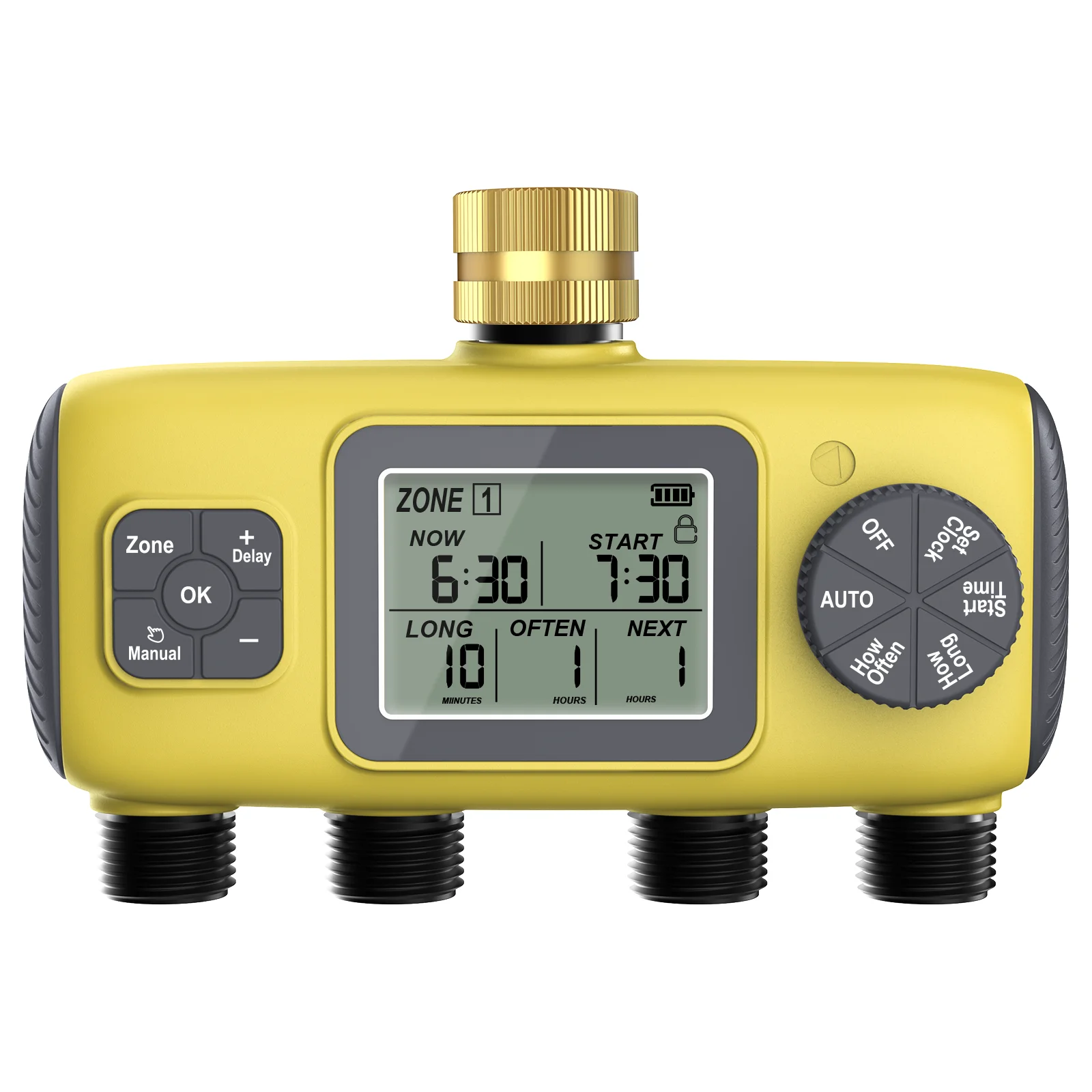 Water Timer for Garden Hose 4 Zone/3 Zone Rain Delay Irrigation Controller Progr