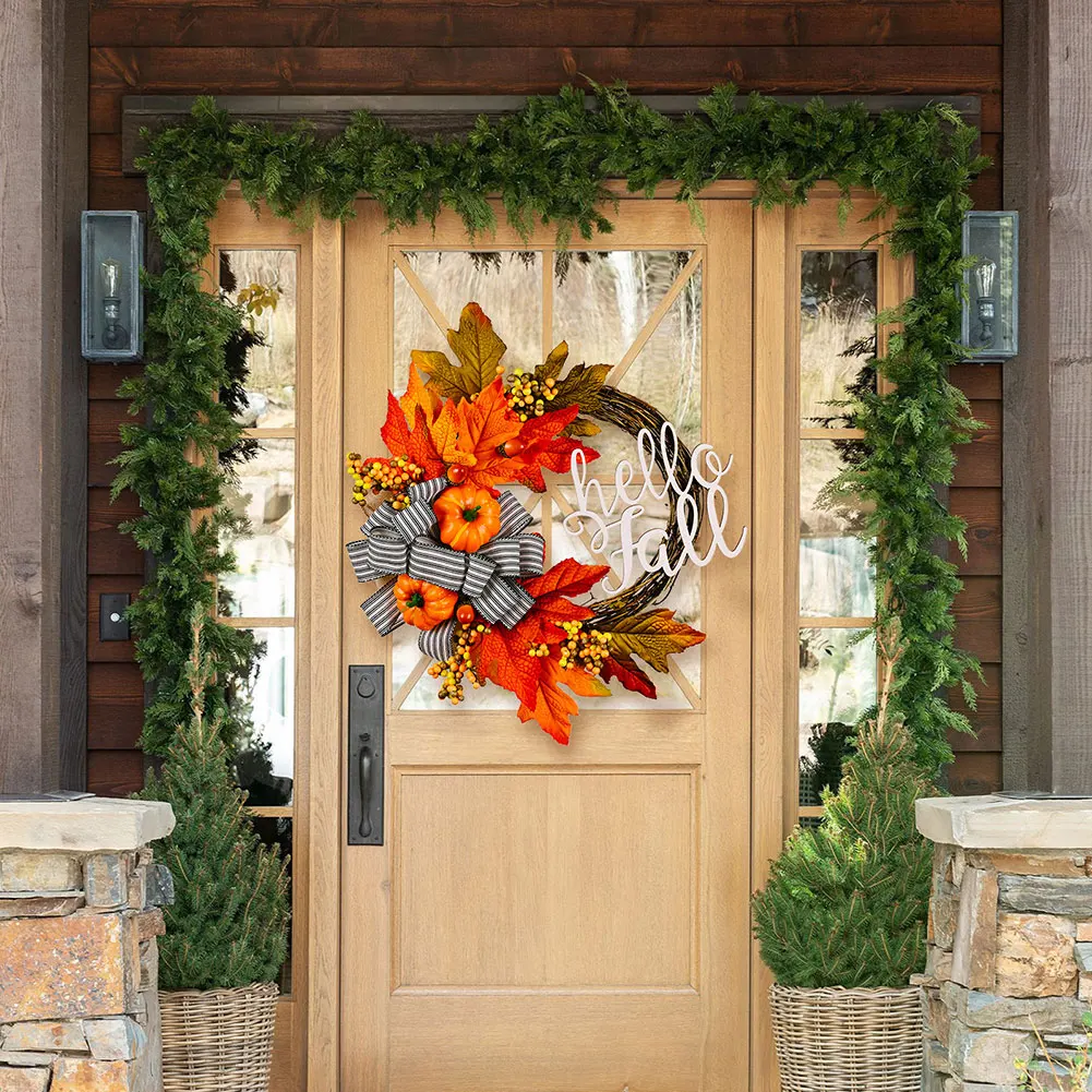 Maple Leaf & Pumpkin Wreath 3