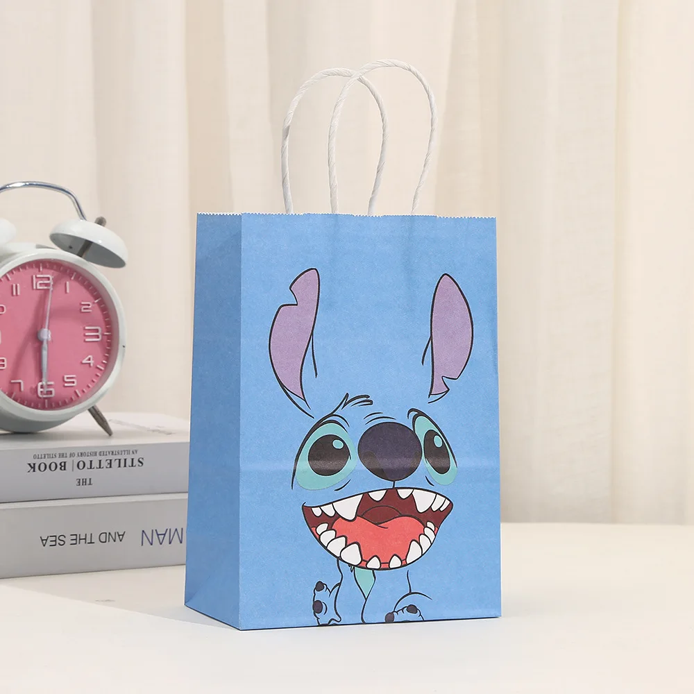 Disney Lilo &Stitch Tote Bags Paper Candy Gifts Packaging Bag Pink Blue Girl Boy Birthday Party Decoration Baby Shower Supplies